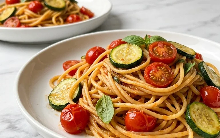 Healthy Tomato Zucchini Pasta