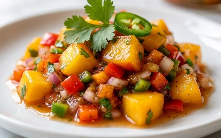 Sweet & Spicy Peach Salsa Canning Recipe