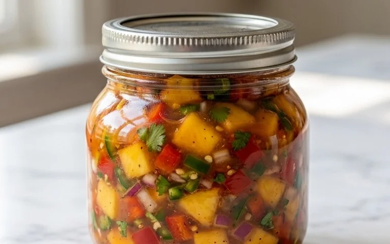 Sweet & Spicy Peach Salsa Canning Recipe
