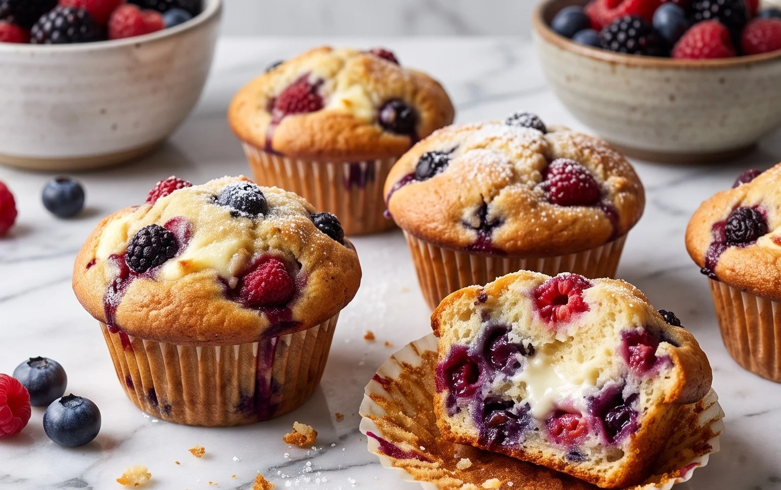 Berry Cream Cheese Muffins