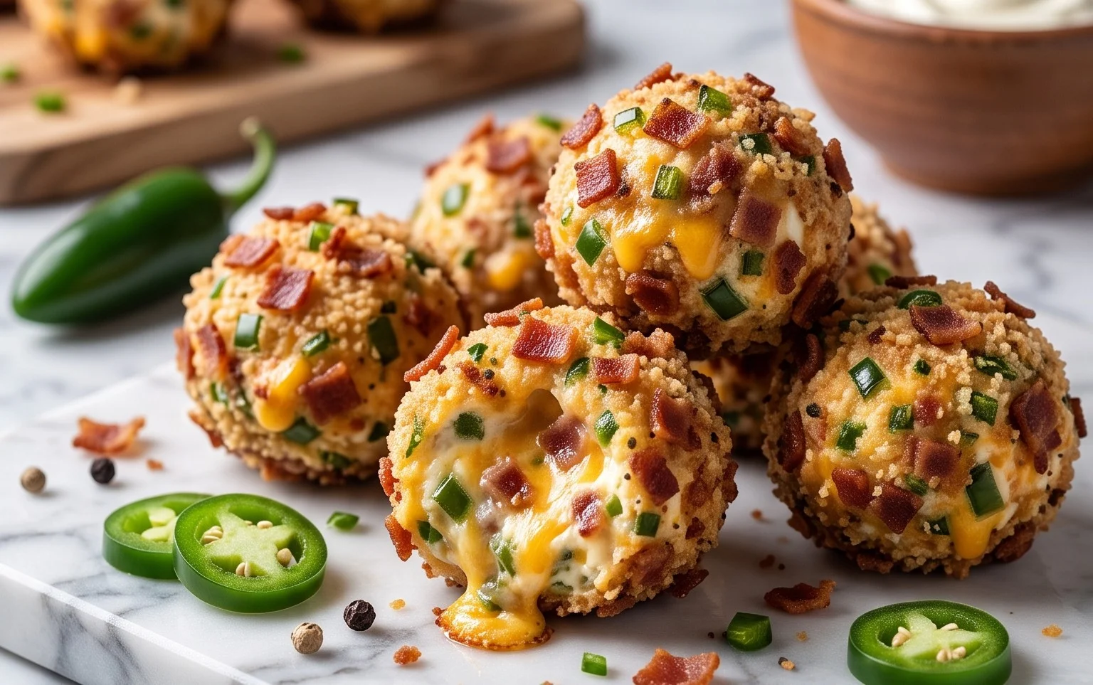 Beef Bacon Jalapeño Popper Cheese Balls