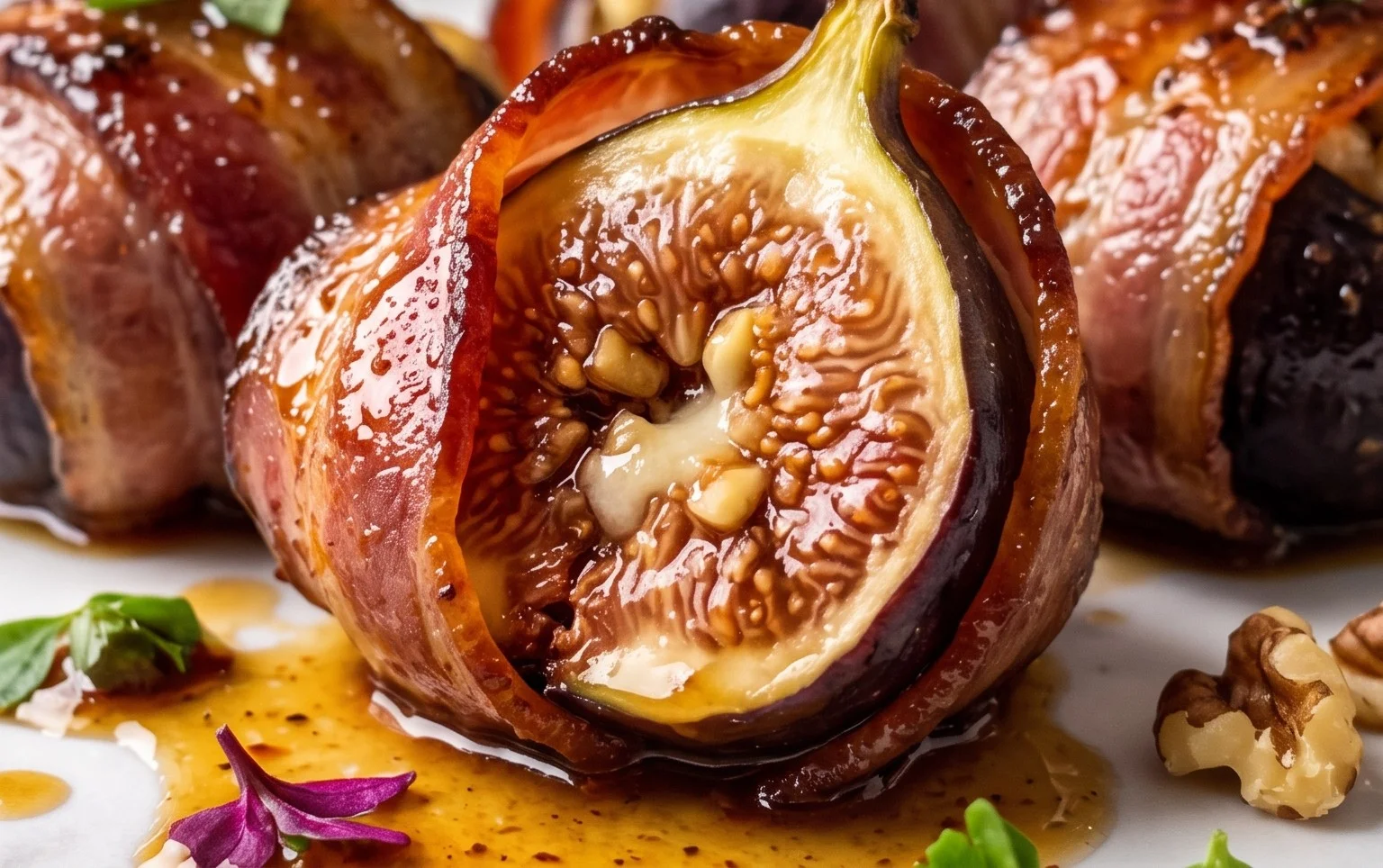 Beef Bacon Wrapped Stuffed Figs