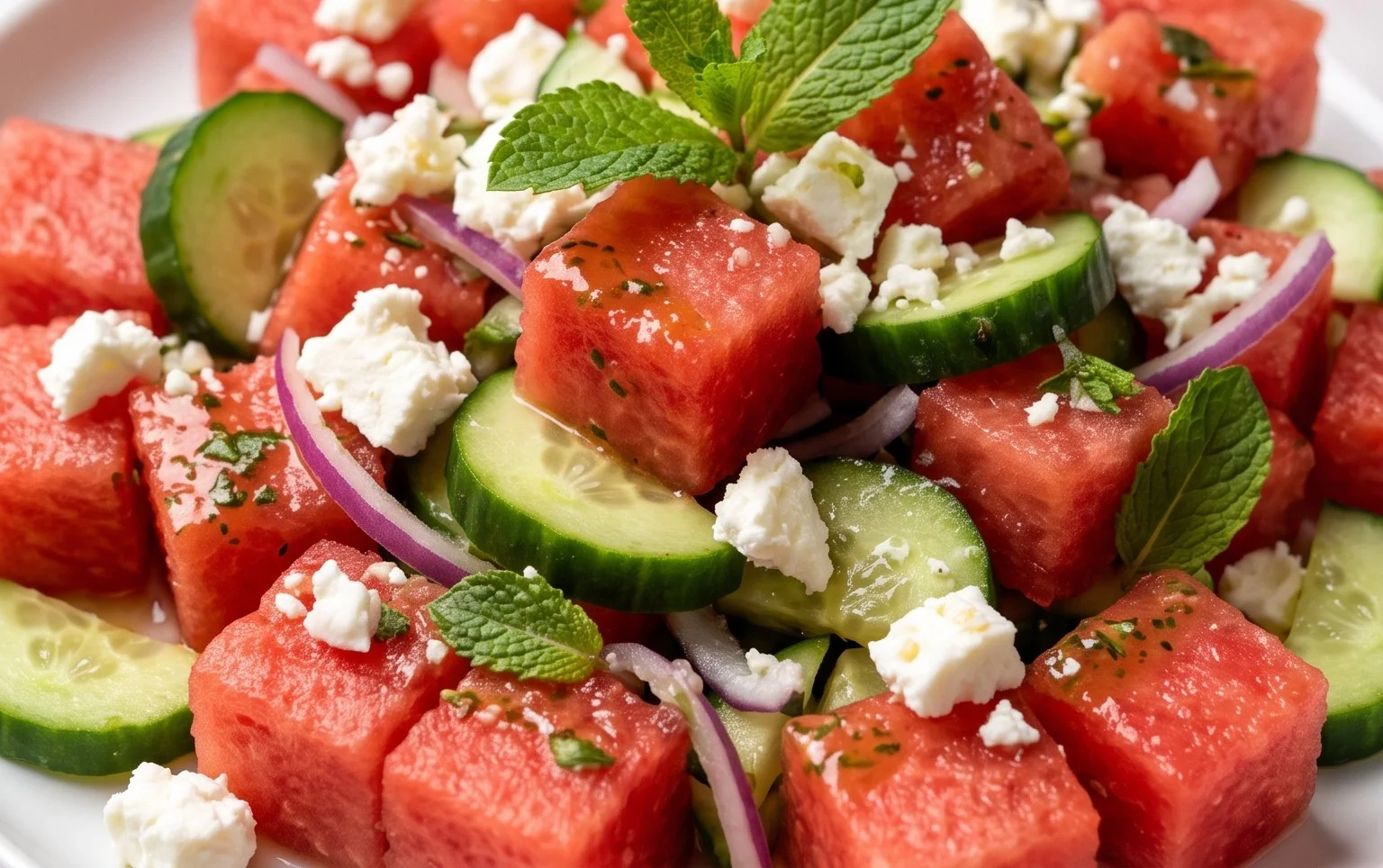 Watermelon Salad with Cucumber and Feta