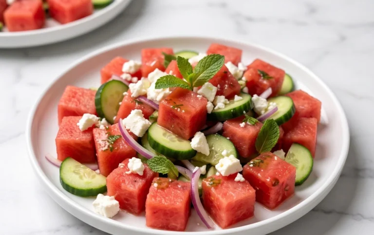 Watermelon Salad with Cucumber and Feta