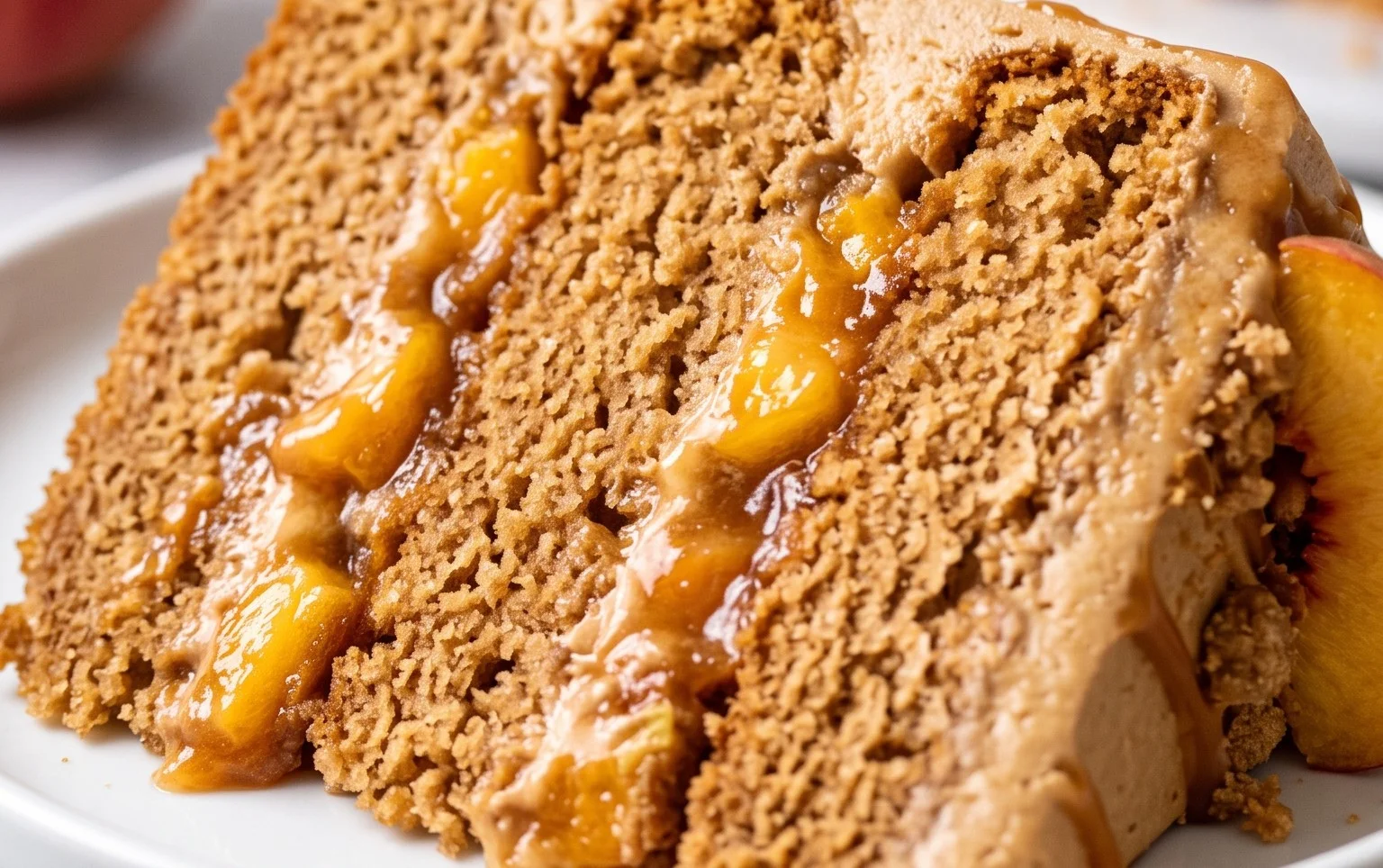Brown Sugar Layer Cake with Peach Filling
