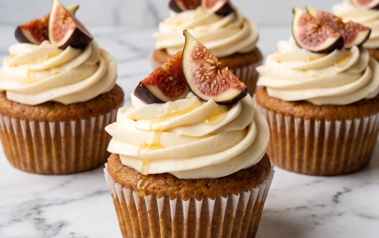 Fig Cupcakes with Honey Cream Cheese Frosting