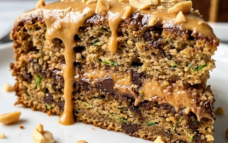 Moist Peanut Butter Zucchini Cake Recipe