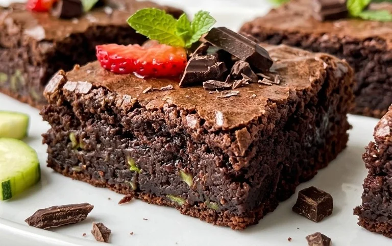 Fudgy Dark Chocolate Zucchini Brownies Recipe