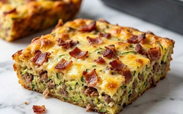 Zucchini and Beef Bacon Slice