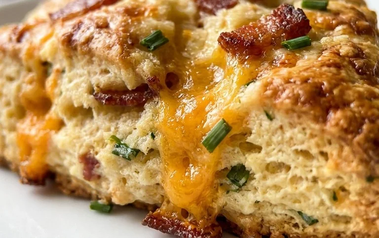 Beef Bacon Cheddar and Chive Scones
